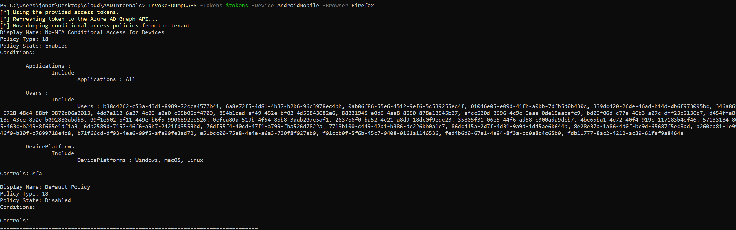 Conditional Access Policies