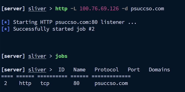 Creating the HTTP listener